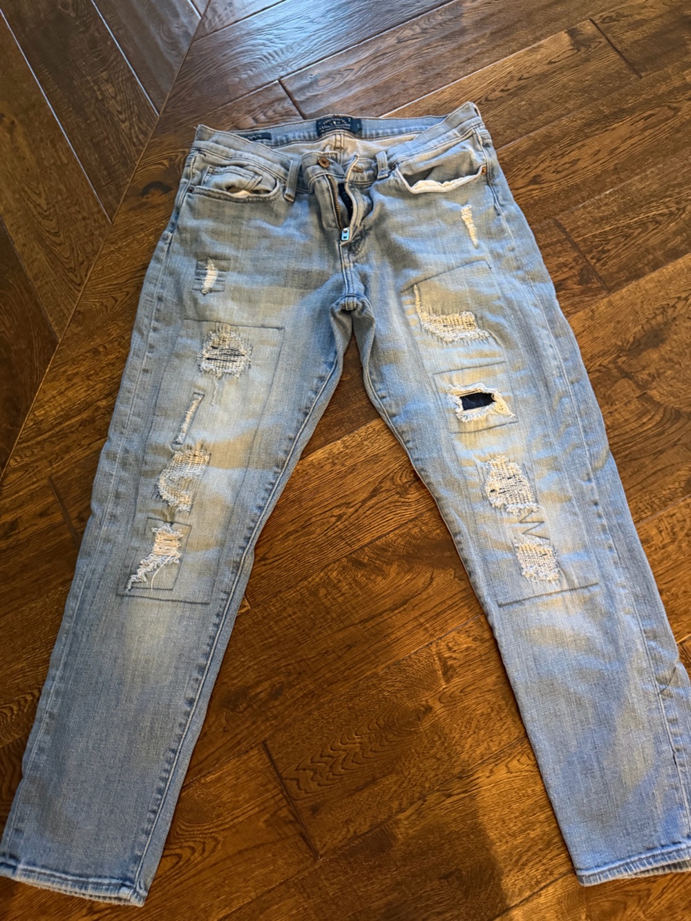 Lucky Brand Light Blue Distressed Boyfriend Jeans